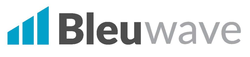 Bleuwave logo on a white background with the icon on the left.