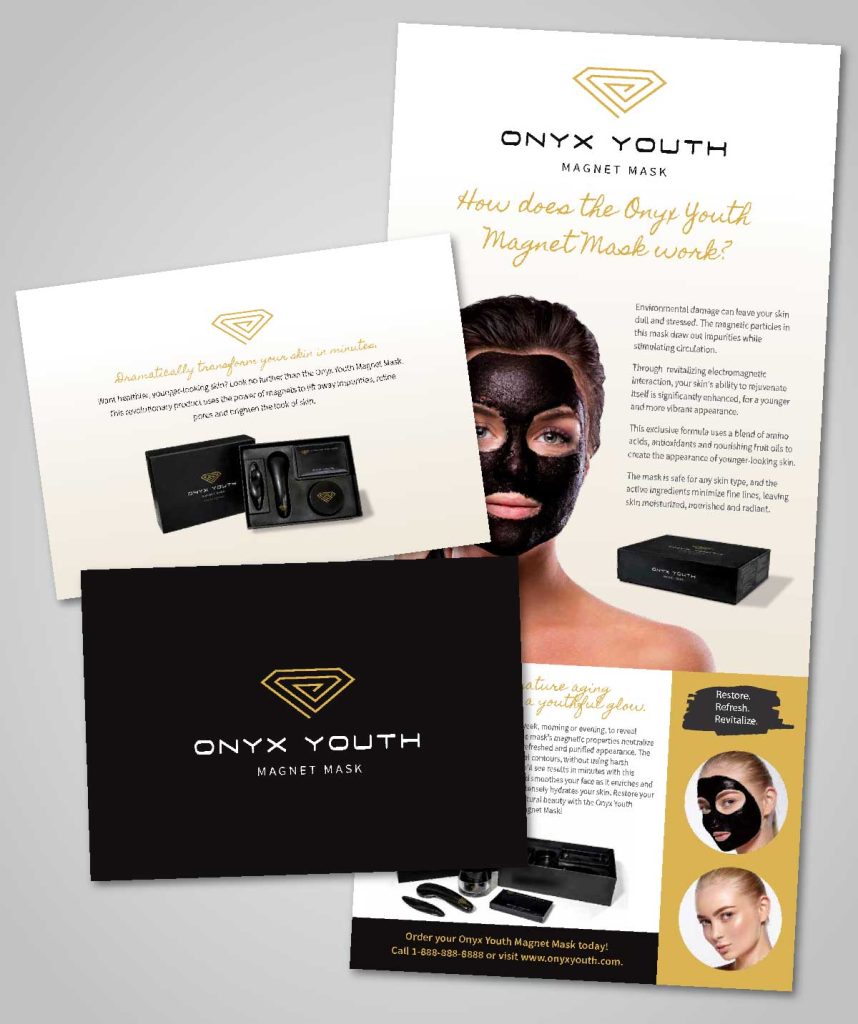 A brochure for charcoal masks.